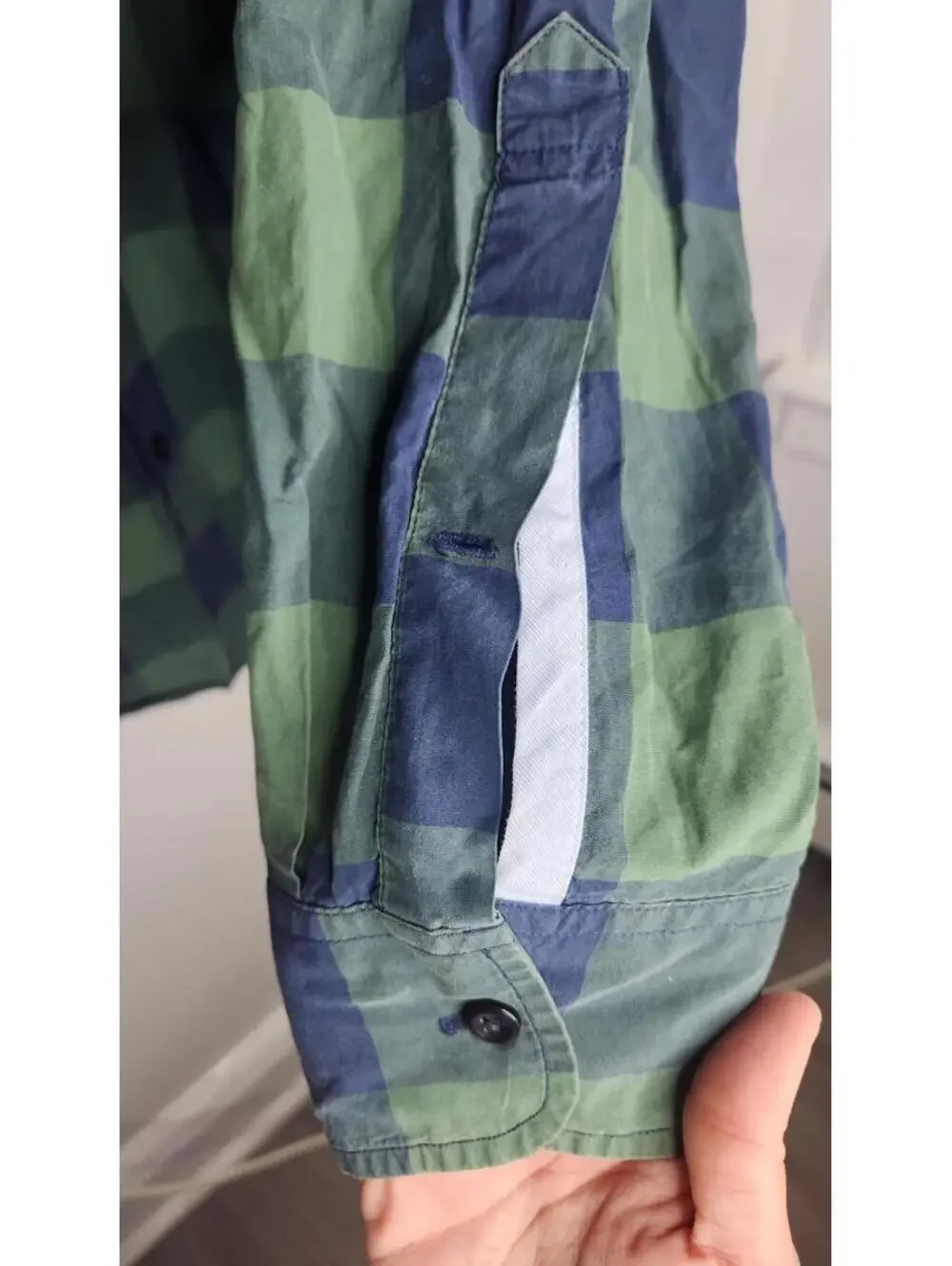 J.Crew Homespun Men's Medium Blue Green Plaid Slim Fit Long Sleeve Button Shirt